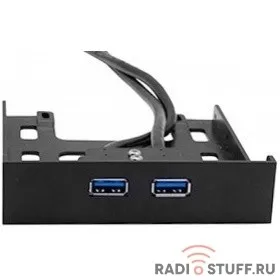 Exegate EX280446RUS Планка USB на переднюю панель Exegate U3H-615, 3,5", 2*USB 3.0, черная, подсоединение к мат. плате