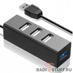 HUB GR-339UB Ginzzu USB 3.0/2.0, 4 port (1xUSB3.0+3xUSB2.0) 