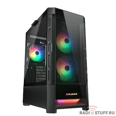 Cougar Duoface RGB, 2х140мм + 1x120mm ARGB Fan, ARGB Fan Hub, без БП, черный, ATX