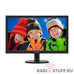 LCD PHILIPS 23.6" 243V5QHABA (00/01) черный {MVA, LED, 1920x1080, 8 ms, 178°/178°, 250 cd/m, 10M:1, DVI, HDMI, D-Sub 2x2W}