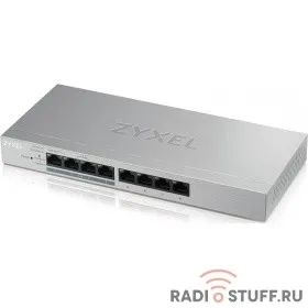 ZYXEL GS1200-8HPV2-EU0101F Коммутатор 8xGE (4xPoE+), настольный, бесшумный (без вентилятора), с поддержкой VLAN, IGMP, QoS и Link Aggregation, бюджет PoE 60 Вт 