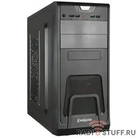 Exegate EX278394RUS Корпус Miditower Exegate CP-603 Black, ATX, <без БП>, 2*USB+2*USB3.0, Audio