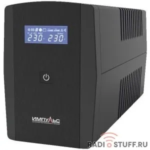 Импульс ИБП Юниор Смарт 1200 LCD,черный {1200/720 ВА/Вт, LCD, USB, RJ11/RJ45, SCHUKOx4} {JS12223}