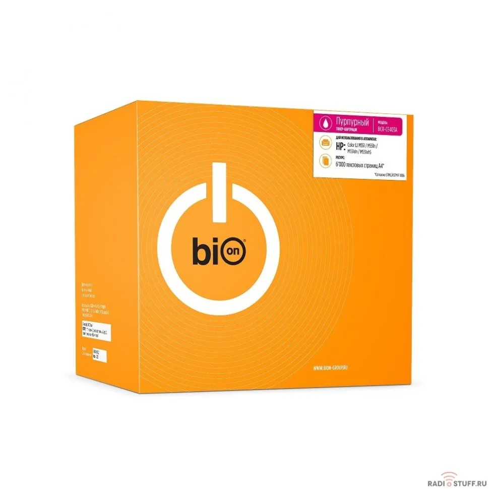 Bion CE403A Картридж для HP LaserJet Enterprise M551/M575, HP LaserJet M570, HP LaserJet Pro M570 (6000  стр.), Пурпурный