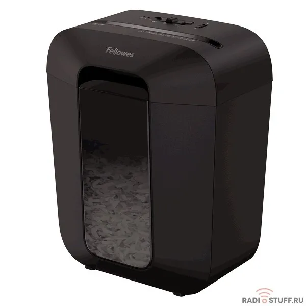 Fellowes Шредер PowerShred LX45 FS-44005(01), черный {DIN P-4,  4х37мм, 8 лст., 17 лтр.,  уничт.: скрепки,скобы,карты}