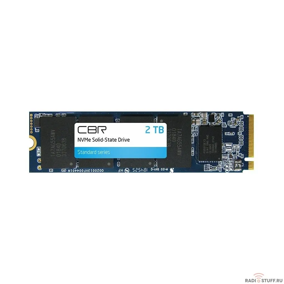CBR SSD-002TB-M.2-ST22, Внутренний SSD-накопитель, серия "Standard", 2048 GB, M.2 2280, PCIe 3.0 x4, NVMe 1.3, Phison PS5013-E13T, 3D TLC NAND, R/W speed up to 2500/2100 MB/s, TBW (TB) 1600