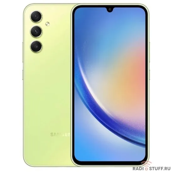 Смартфон Samsung Galaxy A34 5G SM-A346E 128Gb 6Gb зеленый лайм 3G 4G 2Sim 6.6" AMOLED 1080x2340 And1