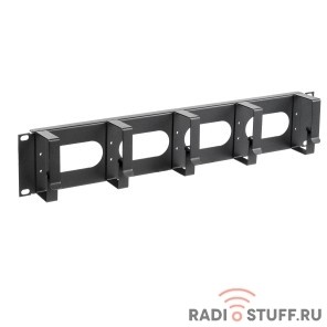 Кабельный органайзер 19", 2U, 5 колец, черный, ITK