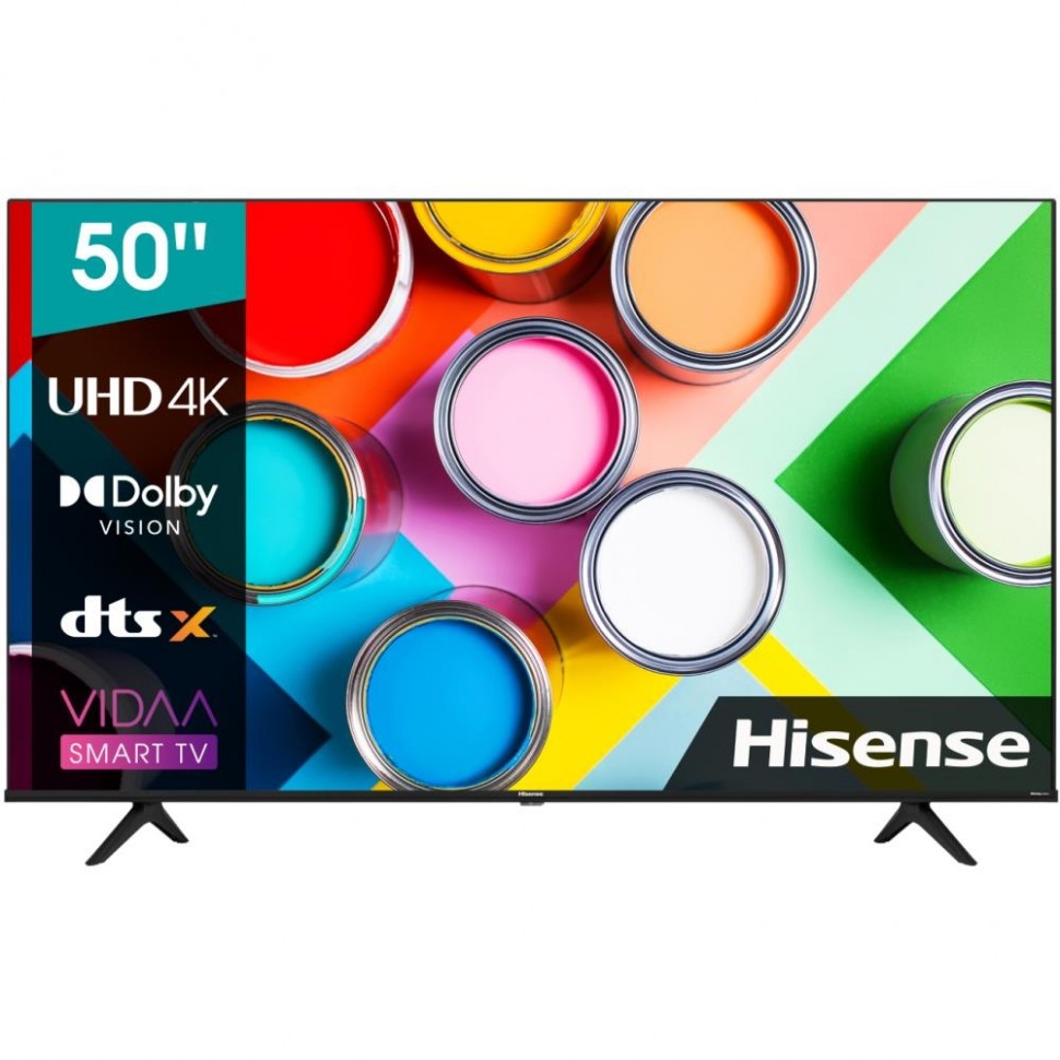 Телевизор HISENSE 50" 4K/UHD 3840x2160 TV Bluetooth VIDAA черный 50A6BG