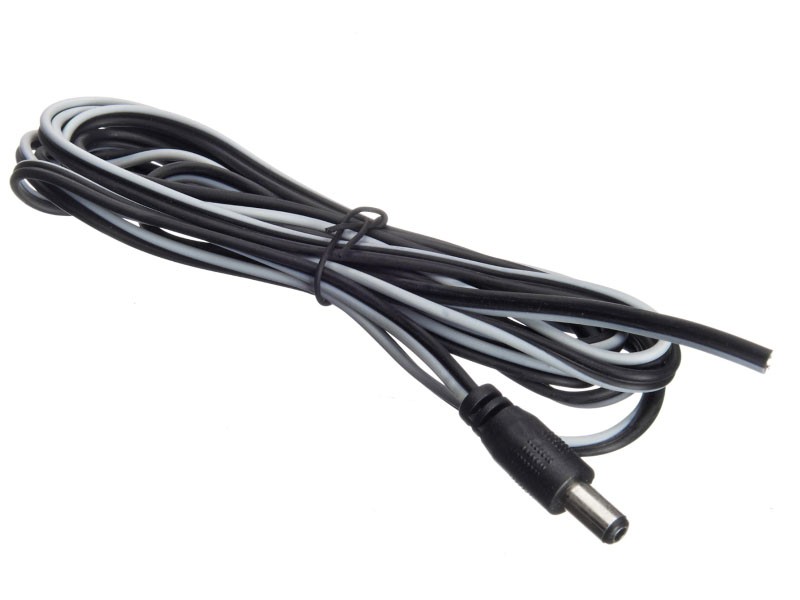 Кабель питания "адаптерный" с штекером питания DC 5,5/2,5, 2м, черный, Netko РАСПРОДАЖА