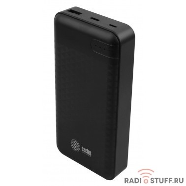 Мобильный аккумулятор Cactus CS-PBFSET-20000 Li-Pol 20000mAh 2.1A+2.1A черный 2xUSB материал пластик